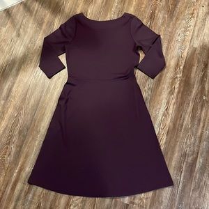 NWT Ann Taylor Ponte Knit Fit and Flare 3/4 Sleeve Dress